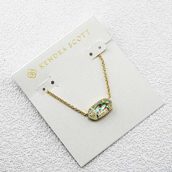 Kendra Scott Clear Iridescent Glass Necklace - Picture 1 of 1